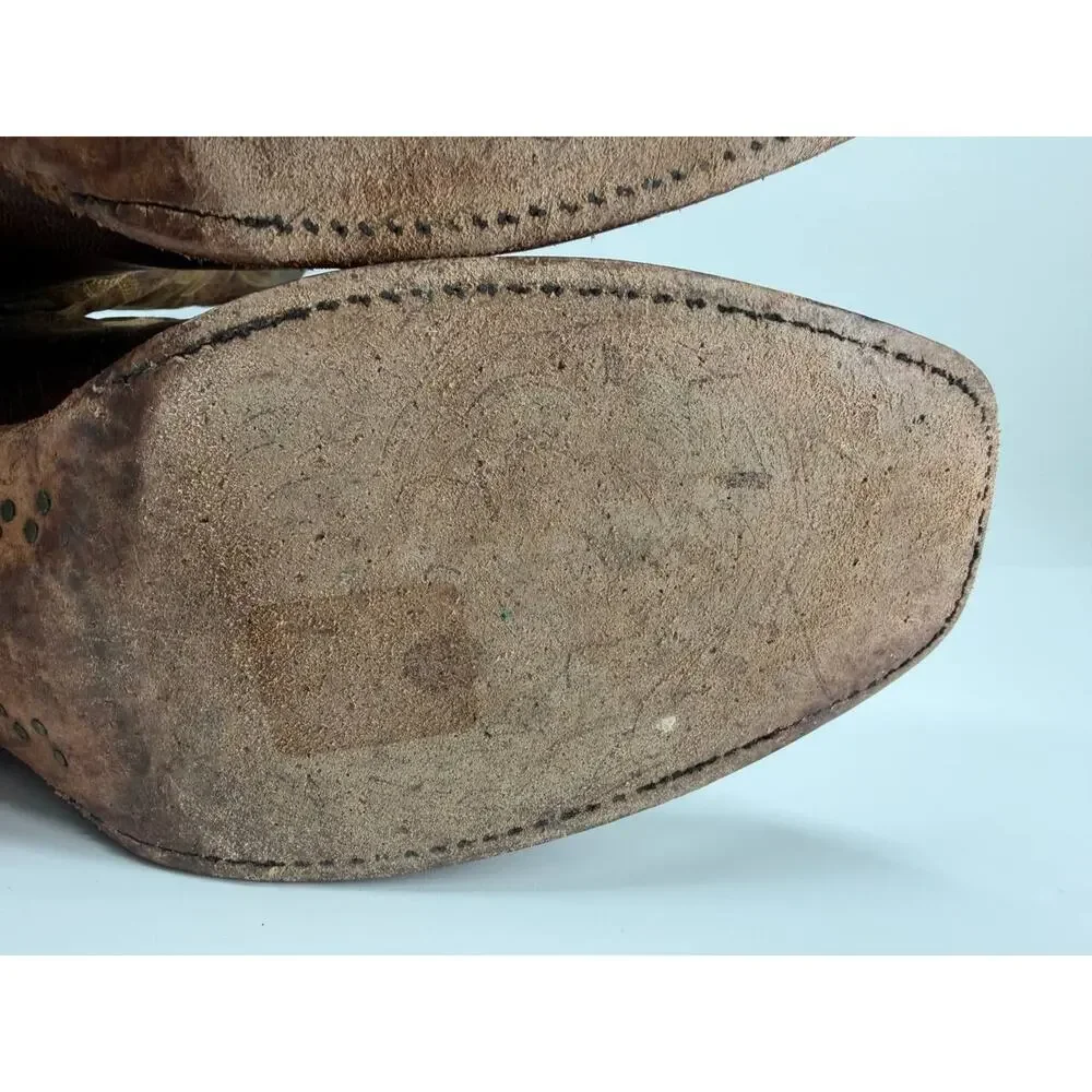 Justin Boots Men's Brown Leather Western Cowboy Boots Size 12D Style 2890